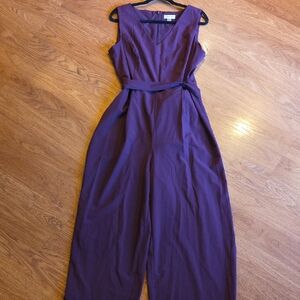 Calvin Klein Plum Belted Jumpsuit Size 14